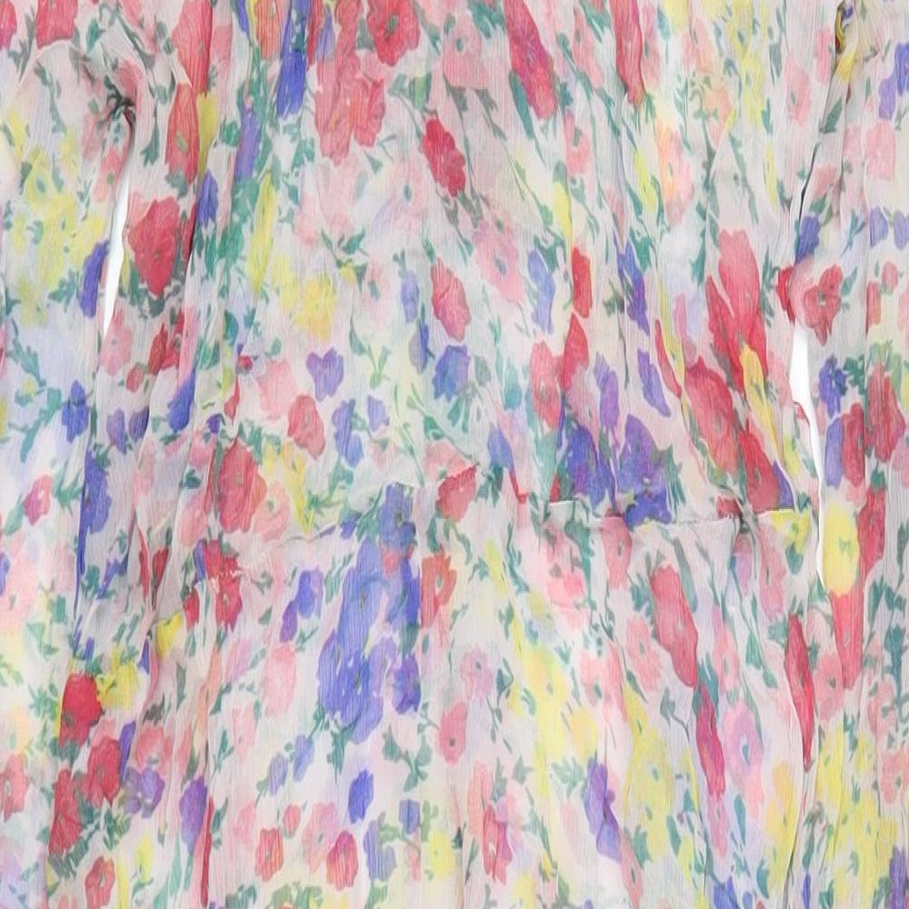 Lily & Lionel Womens Multicoloured Floral Viscose A-Line Size L Round Neck Pullover