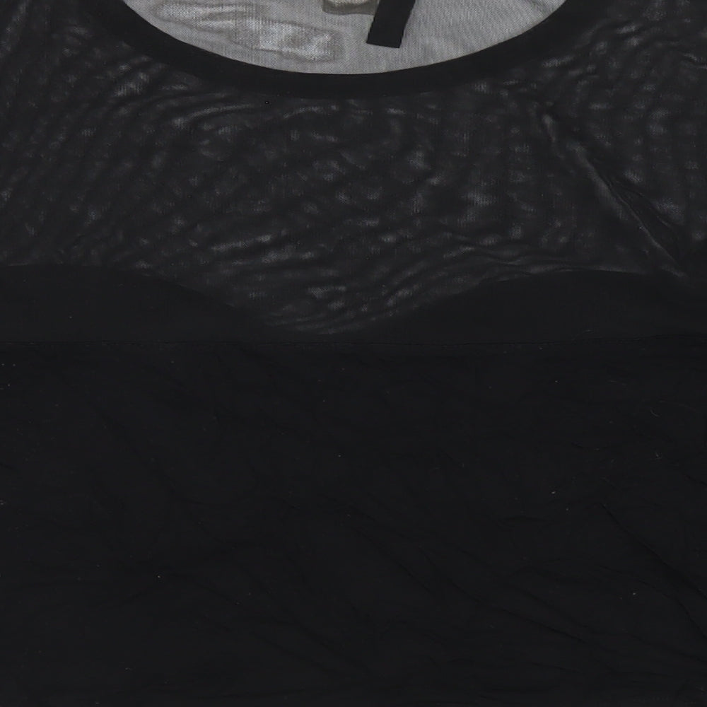 Womens UK Size XS H&M Black Cropped T-Shirt