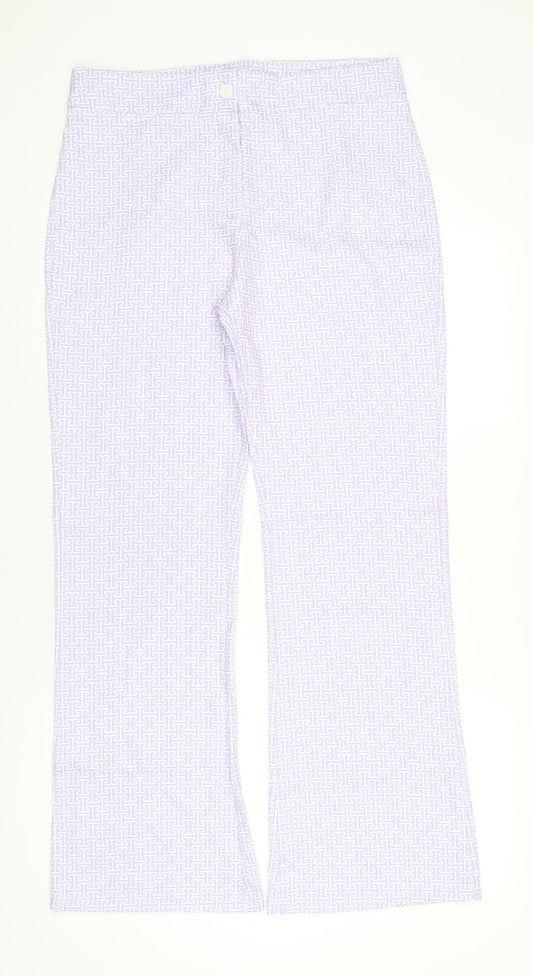 Womens UK Size 16 Boohoo Regular Fit Purple Trousers