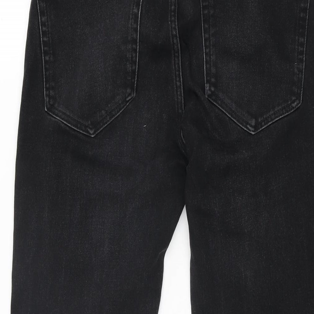 Zara Womens Black Cotton Skinny Jeans Size 4 L25.5 in Regular Zip