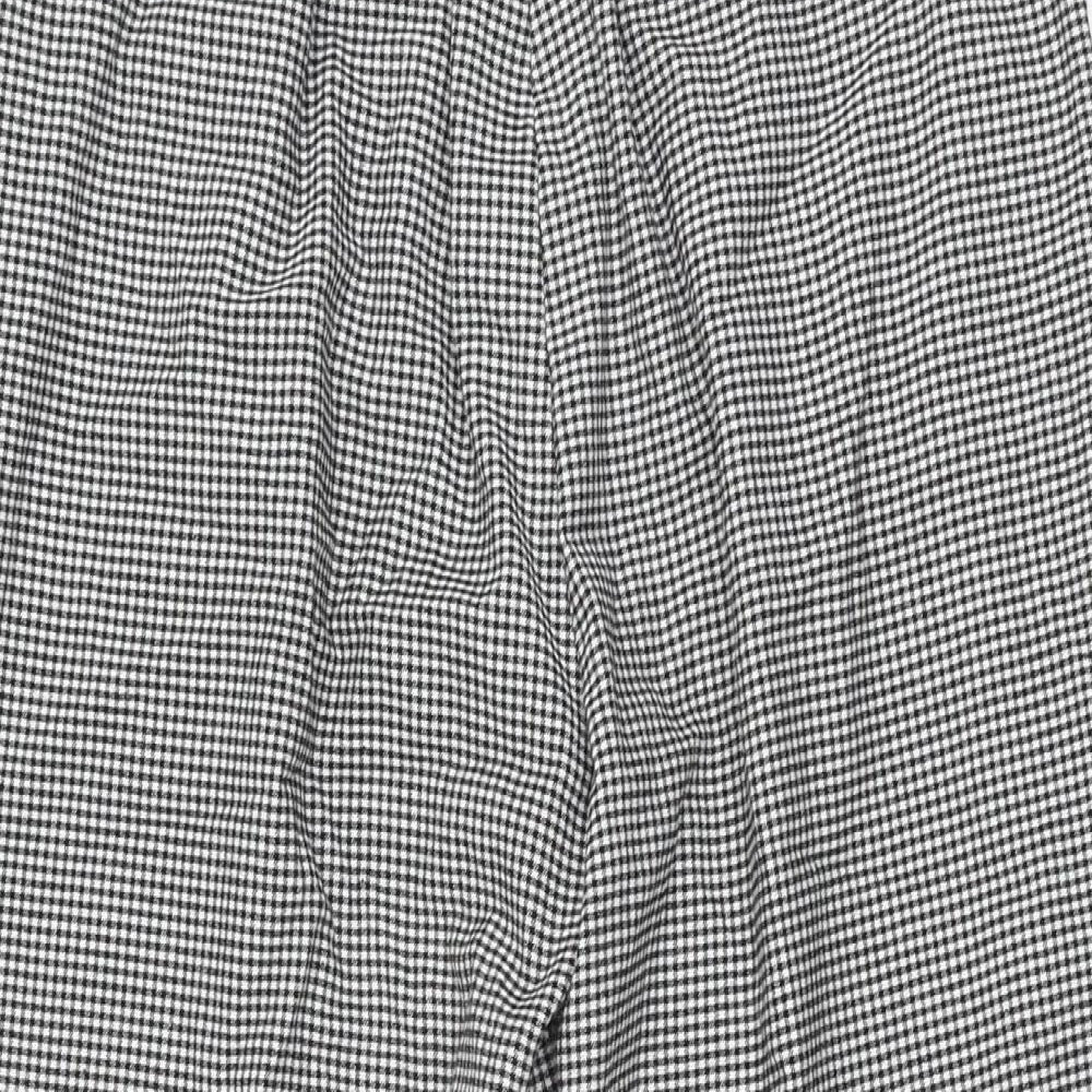 New Look Womens Grey Geometric Polyester Trousers Size 10 L26 in Regular Zip - Houndstooth