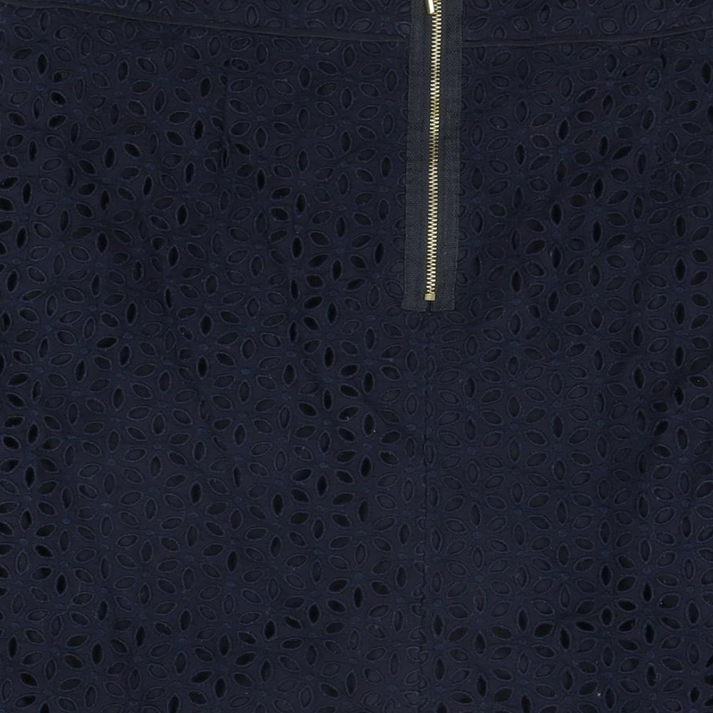 Autograph Womens Blue Floral Cotton Straight & Pencil Skirt Size 16 Zip