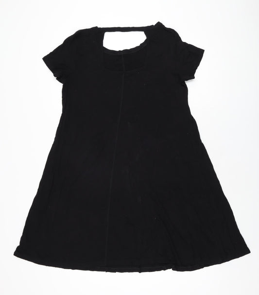 Marks and Spencer Womens Black Viscose Shift Size 14 Round Neck Pullover