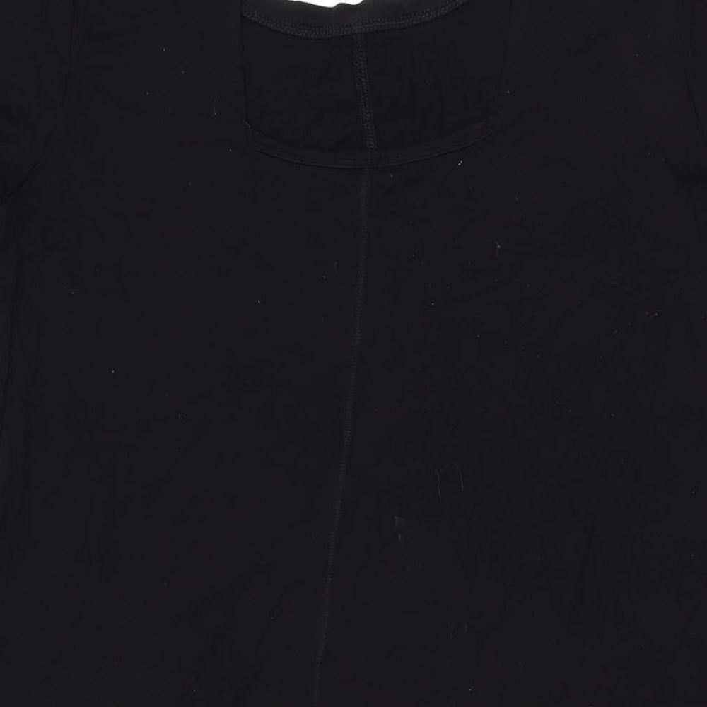 Marks and Spencer Womens Black Viscose Shift Size 14 Round Neck Pullover