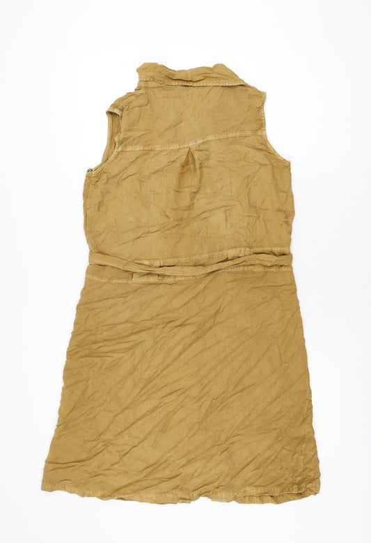 Klass Womens Brown Viscose Shirt Dress Size 10 Collared Button