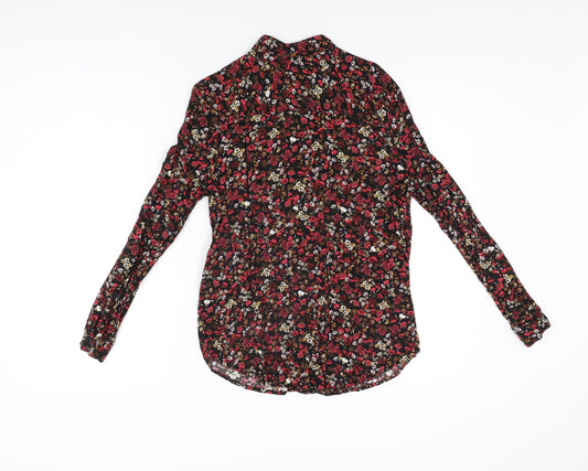 Womens UK Size 6 Topshop Black Basic Button-Up