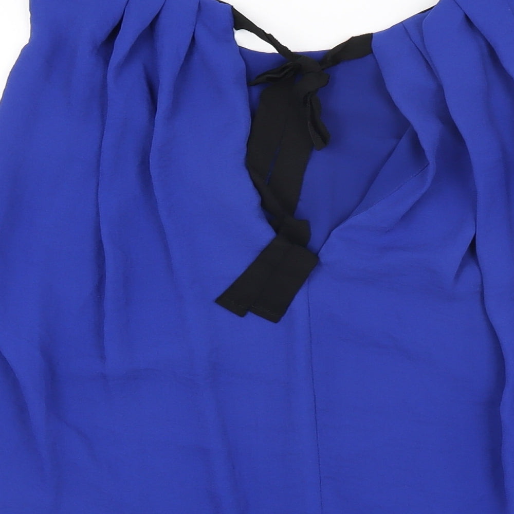 FRNCH Womens Blue Polyester Basic Blouse Size S Boat Neck