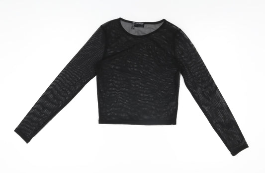 Womens UK Size 8 ASOS Black Cropped T-Shirt