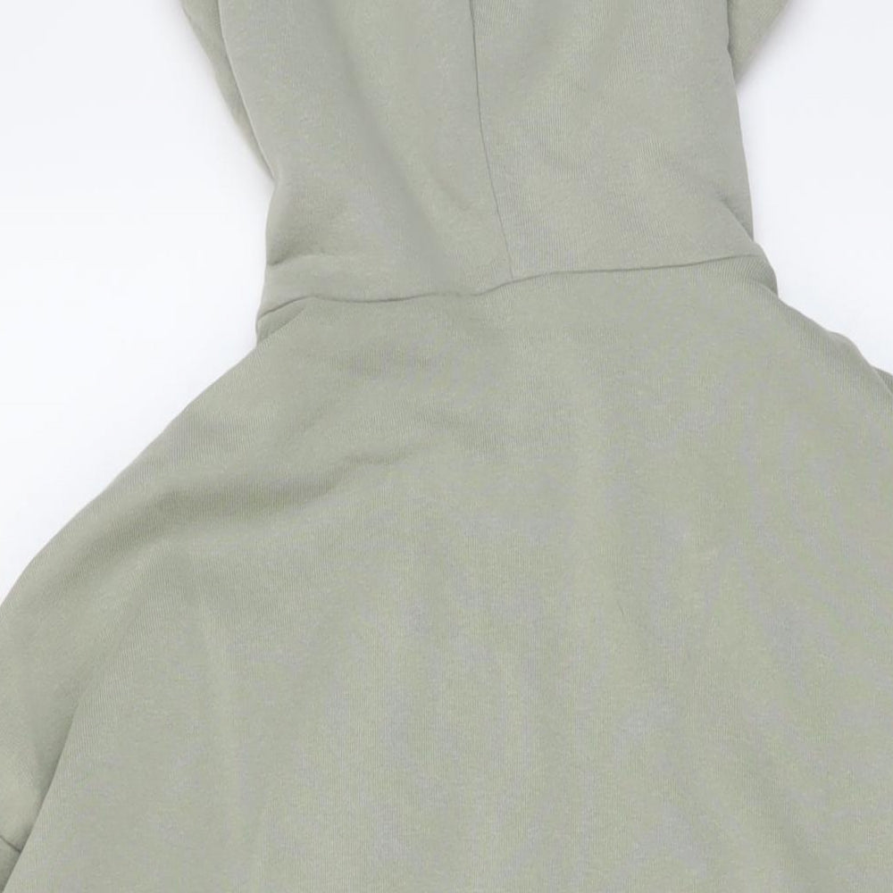 Boohoo Womens Green Cotton Full Zip Hoodie Size S Zip