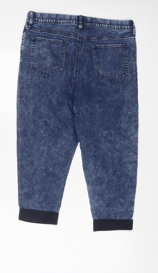 F&F Womens Blue Cotton Bermuda Shorts Size 32 in L18 in Regular Pull On