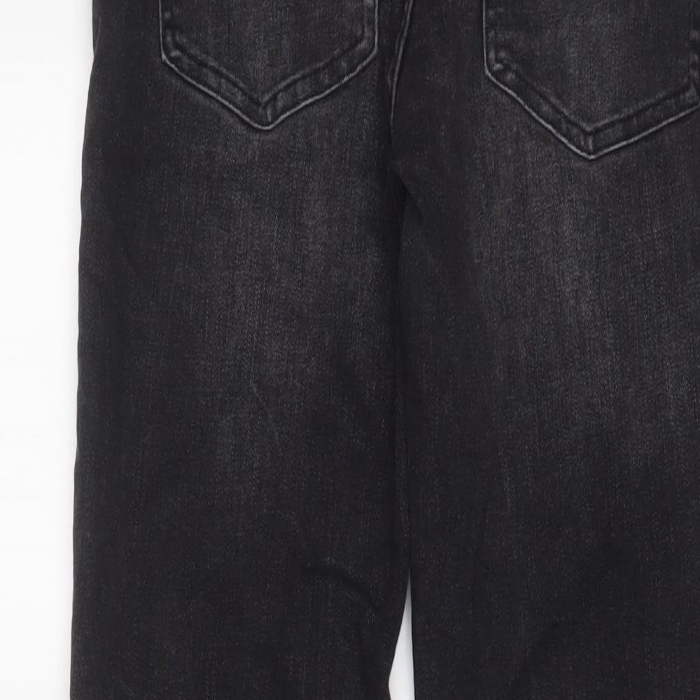 Denim & Co. Mens Grey Cotton Straight Jeans Size 28 in L30 in Regular Button