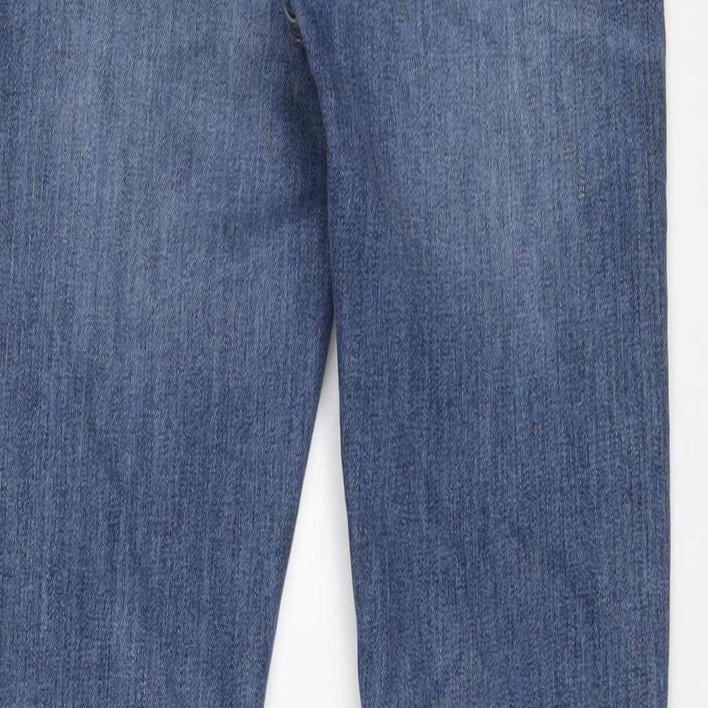 Worn by you Mens Blue Cotton Straight Jeans Size 29 in L32 in Slim Zip