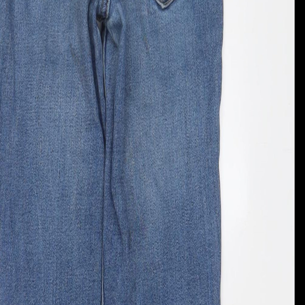Zara Womens Blue Cotton Skinny Jeans Size 8 L26 in Regular Zip