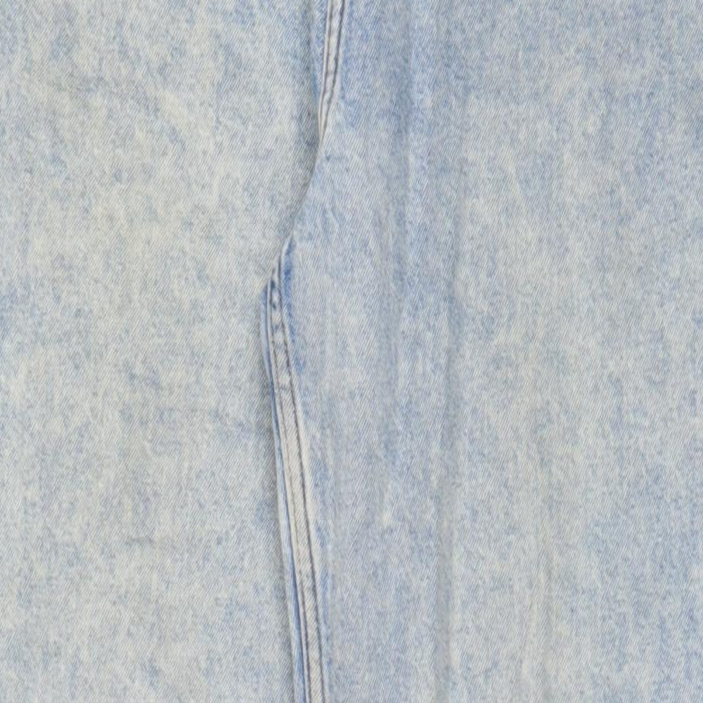 ASOS Womens Blue Cotton Straight Jeans Size 30 L32 in Regular Zip