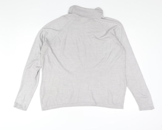 BHS Womens Grey Roll Neck Acrylic Pullover Jumper Size 18