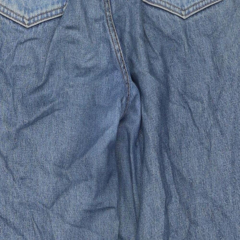 Monki Womens Blue Cotton Mom Jeans Size 32 in L25 in Regular Zip
