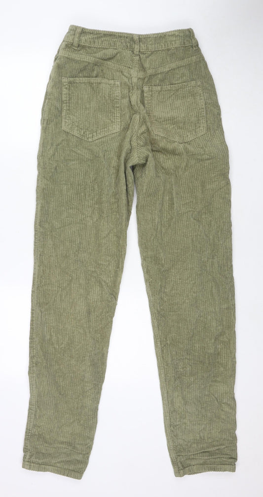 ASOS Mens Green Cotton Trousers Size 28 in L34 in Regular Zip