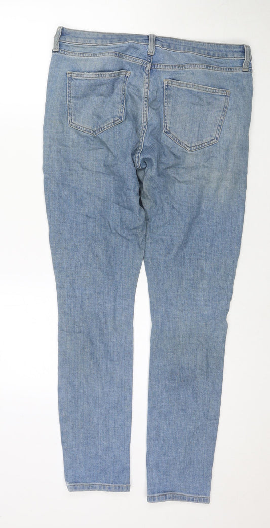 Topshop Womens Blue Cotton Mom Jeans Size 30 in L30 in Regular Zip