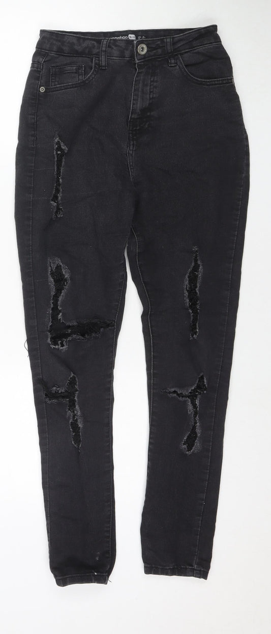 Womens UK Size 8 Boohoo Regular Fit Skinny Black Jeans