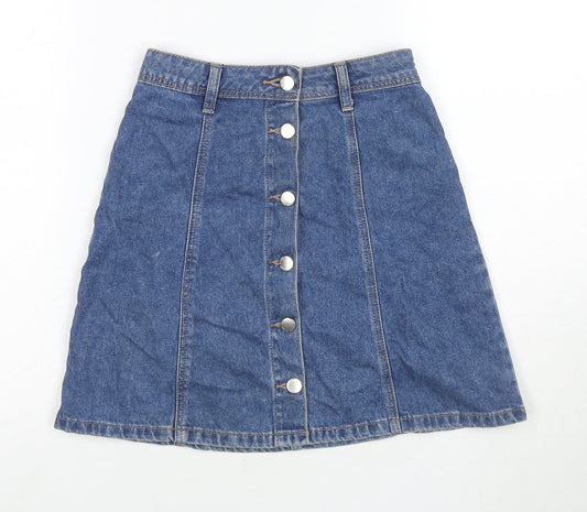Womens UK Size 4 Divided by H&M A-Line Denim Skirt