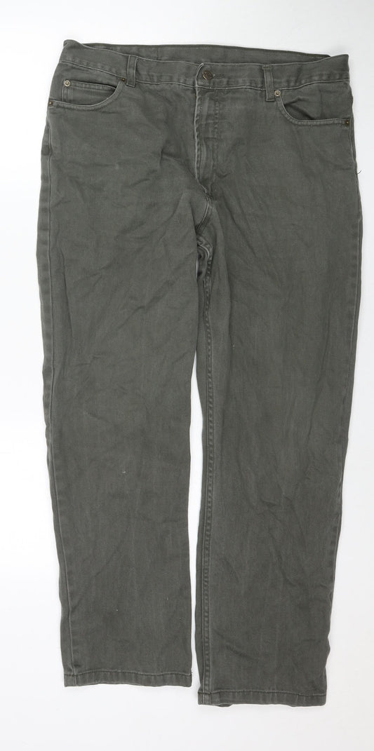 West Rock Mens Green Cotton Straight Jeans Size 25 in L29 in Regular Zip