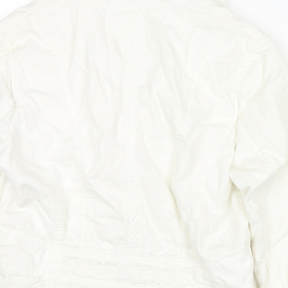 M&Co Womens White Jacket Size 12 Button