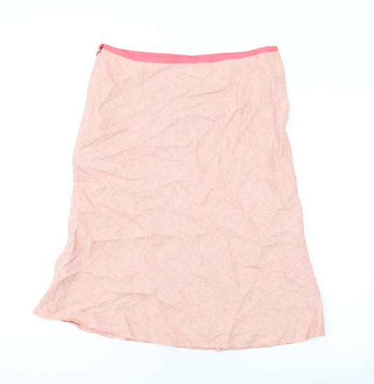 Principles Womens Pink Linen A-Line Skirt Size 12 Zip