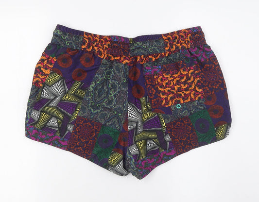 ASOS Womens Multicoloured Polyester Bermuda Shorts Size L Regular Tie - Swim Shorts
