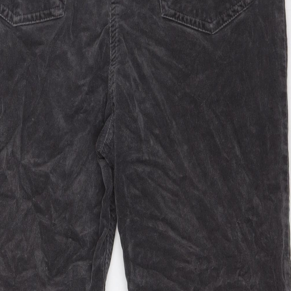 BEING CASUAL Womens Grey Cotton Trousers Size 14 L28 in Regular Tie