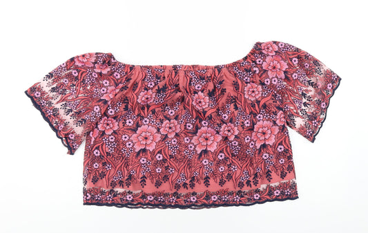 Womens UK Size 14 New Look Pink Basic T-Shirt