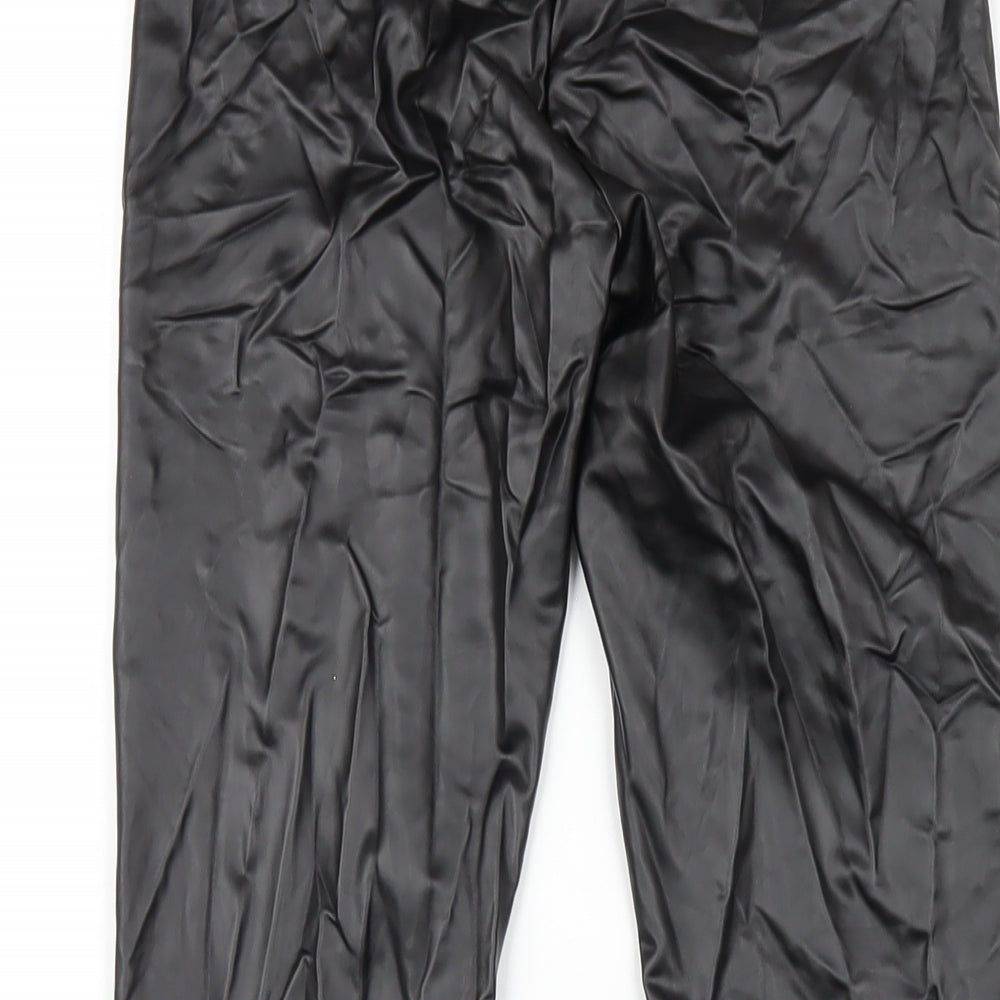 Womens UK Size S Bershka Regular Fit Carrot Black Trousers