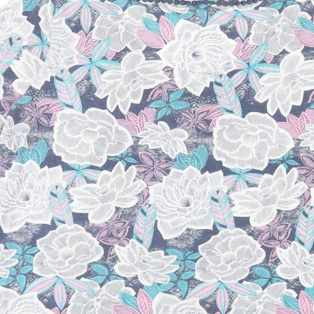 Bonmarché Womens Multicoloured Floral Polyester Basic T-Shirt Size 16 Round Neck