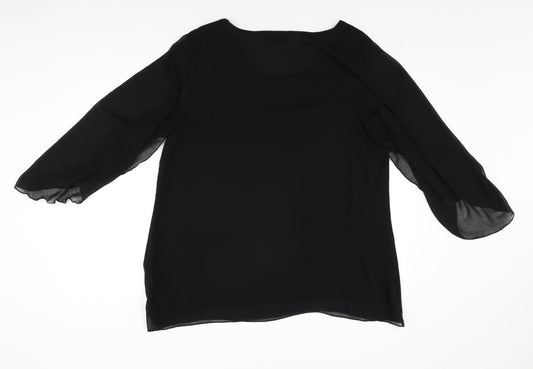 Womens UK Size 16 Nouvelle Black Basic Blouse