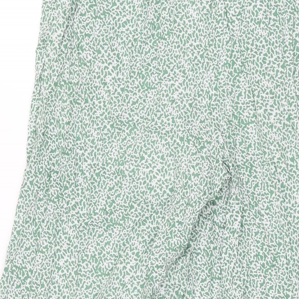 Womens UK Size S ICHI Regular Fit Green Trousers