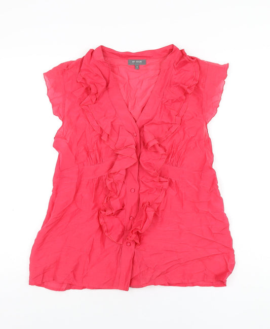 Womens UK Size 16 Et Vous Pink Basic Button-Up