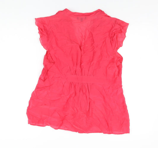 Womens UK Size 16 Et Vous Pink Basic Button-Up