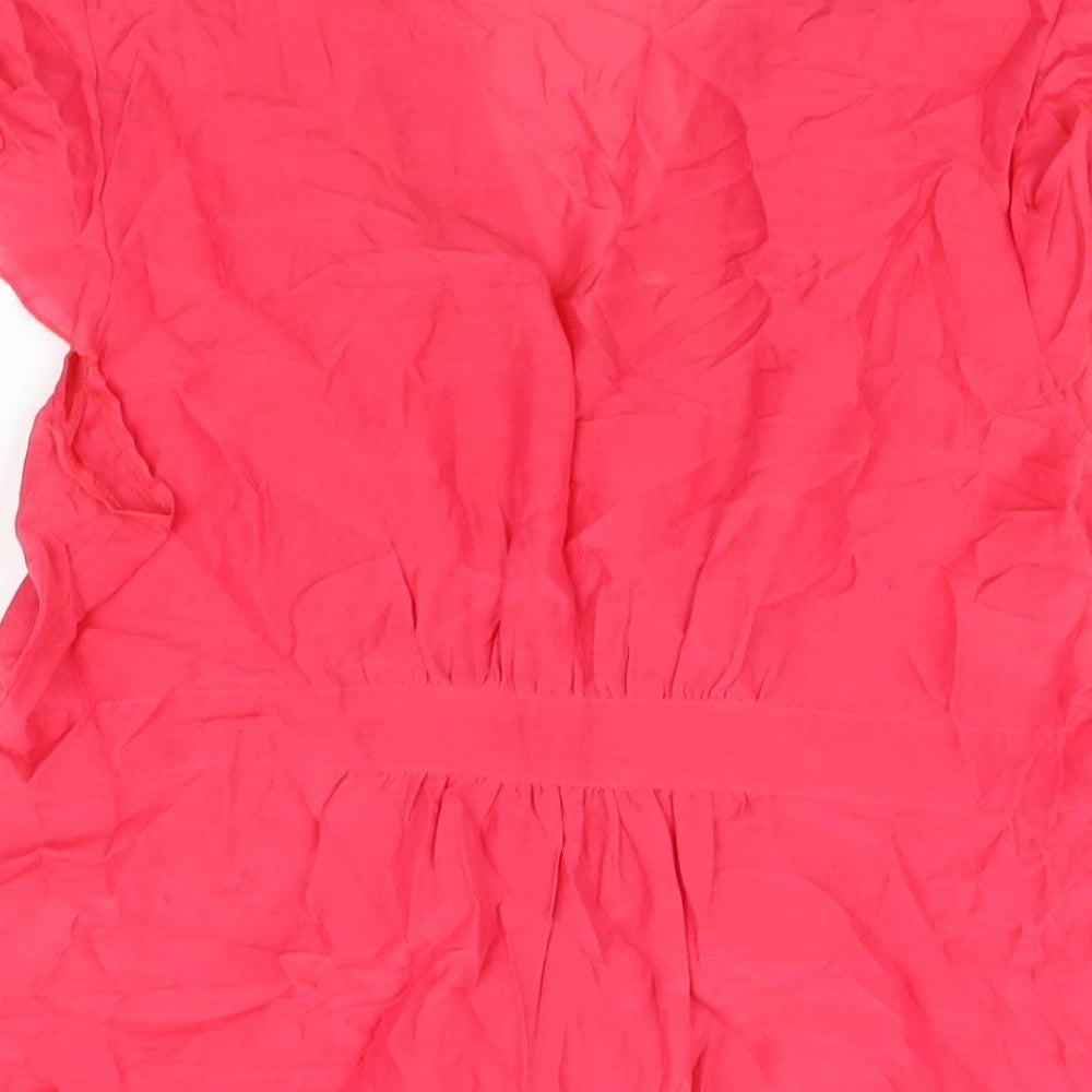 Womens UK Size 16 Et Vous Pink Basic Button-Up