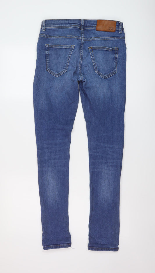 Mens UK Size 28 in River Island Regular Fit Skinny Blue Jeans