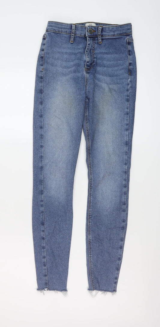 Womens UK Size 8 River Island Regular Fit Skinny Blue Jeans