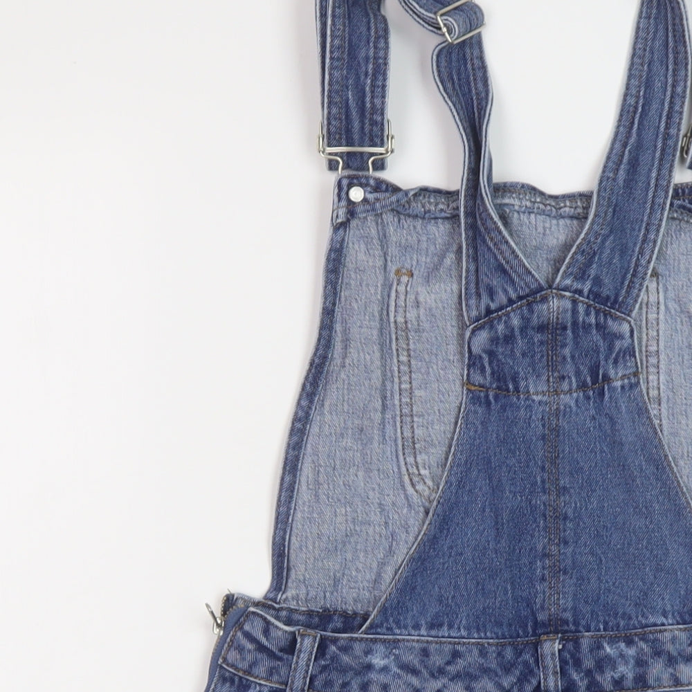 Denim & Co. Womens Blue Cotton Dungaree One-Piece Size 10 Buckle