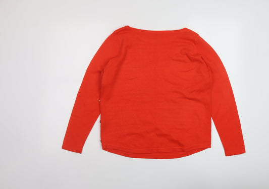 Womens UK Size 12 M&Co Red Pullover Jumper