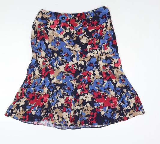 Marks and Spencer Womens Multicoloured Floral Viscose Trumpet Skirt Size 14