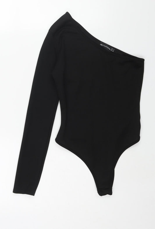 Womens UK Size 8 PRETTYLITTLETHING One-Piece Black Bodysuit