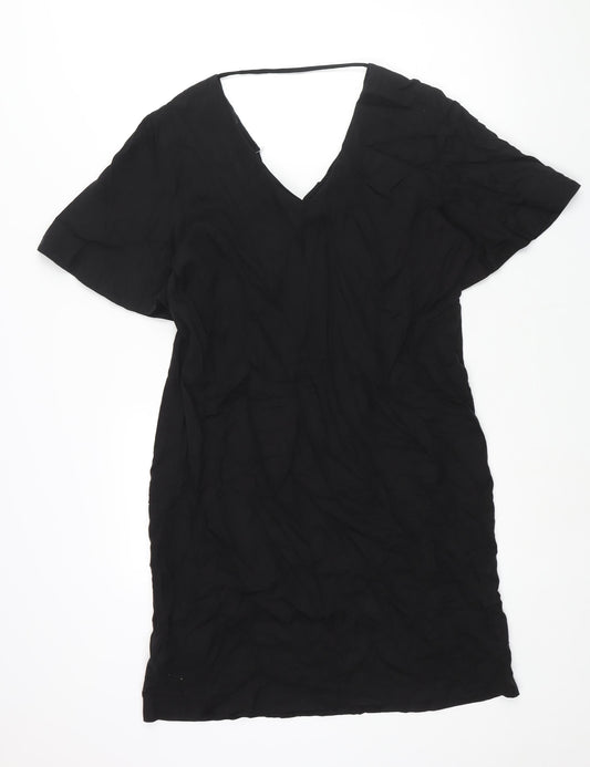 b.young Womens Black Lyocell Shift Size 10 V-Neck Pullover