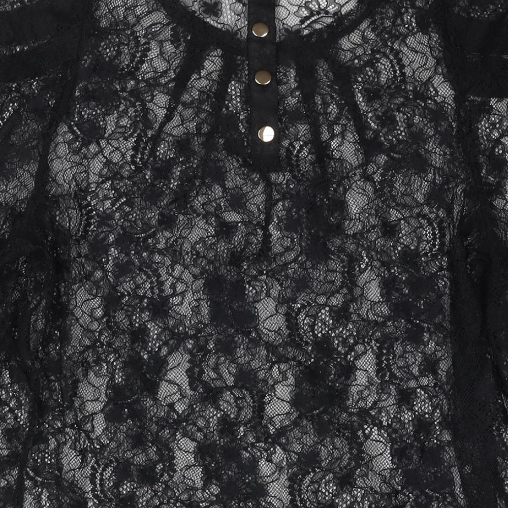 Womens UK Size L Oasis Black Basic Blouse