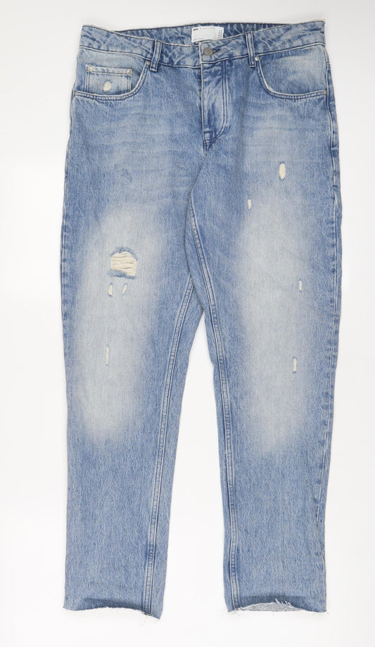 Mens UK Size 32 in ASOS Regular Fit Straight Blue Jeans