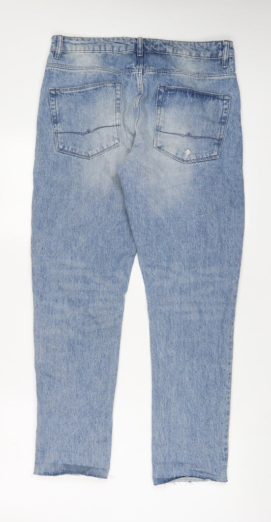 ASOS Mens Blue Cotton Straight Jeans Size 32 in L32 in Regular