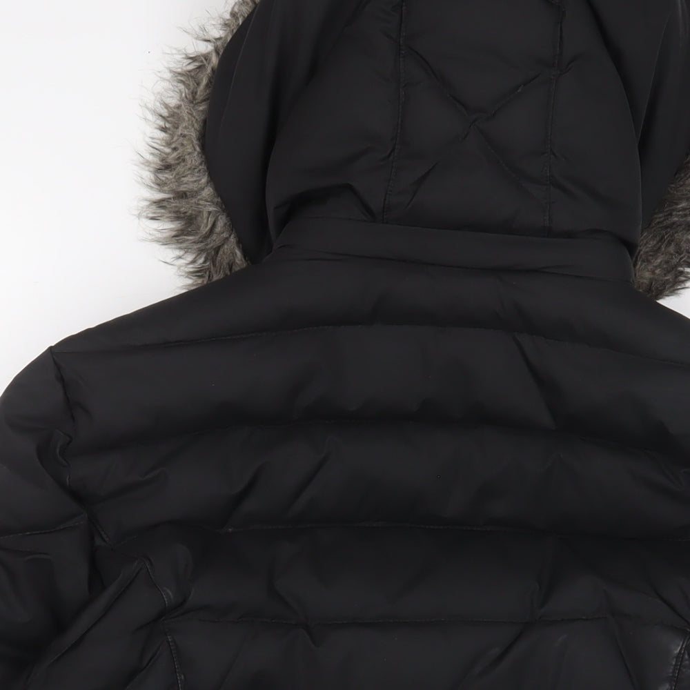 Womens UK Size S Marks and Spencer Black Parka Coat