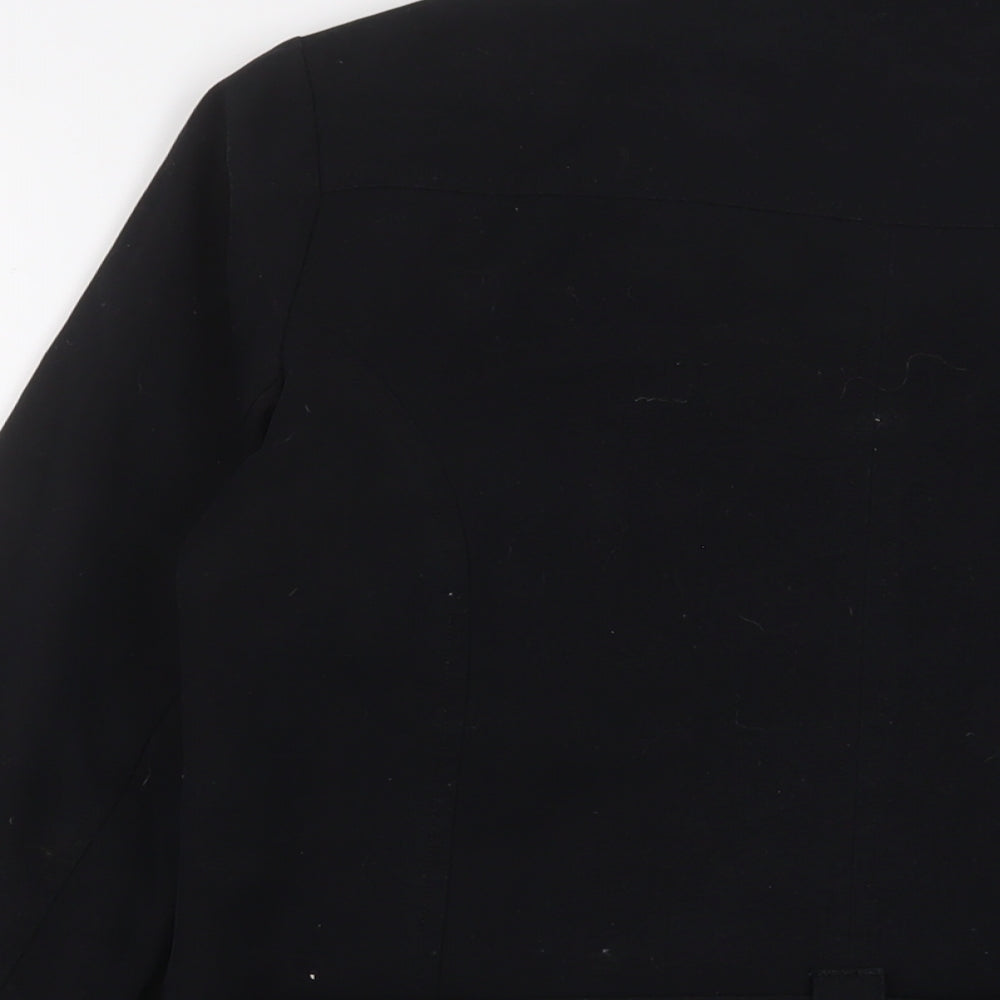 Authentic Womens Black Jacket Size 10 Button - Belted