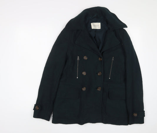 Womens UK Size 10 Indigo Green Military Jacket